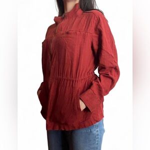 Crimson Linen Blend Jacket